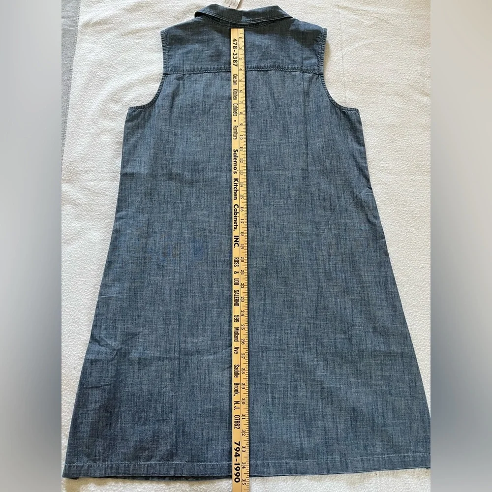NWT- Land’s End Women’s Chambray Polo Dress with Pockets - Denim color - S - Picture 7 of 10